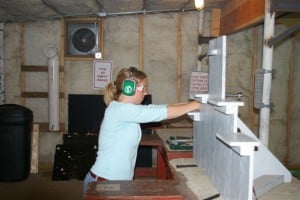 shooting a pistol